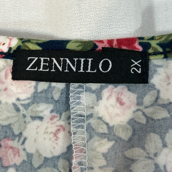 ZENNILO T Shirt Flowy Swing Tunic Dress Pockets - Picture 4 of 6